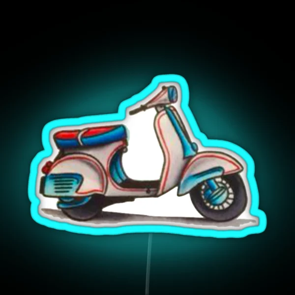 Red White And Blue Scooter RGB Neon Sign