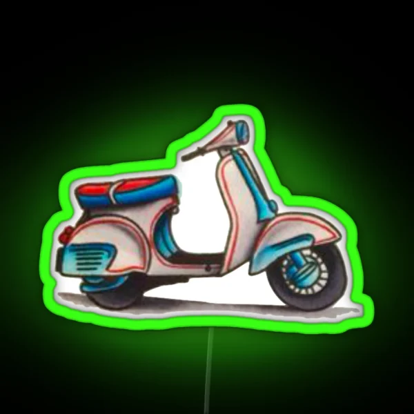 Red White And Blue Scooter RGB Neon Sign