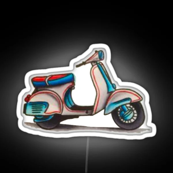 Red White And Blue Scooter RGB Neon Sign