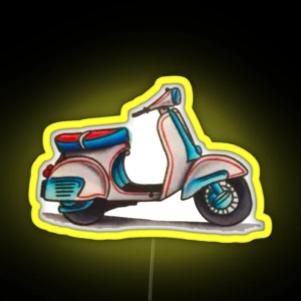 Red White And Blue Scooter RGB Neon Sign