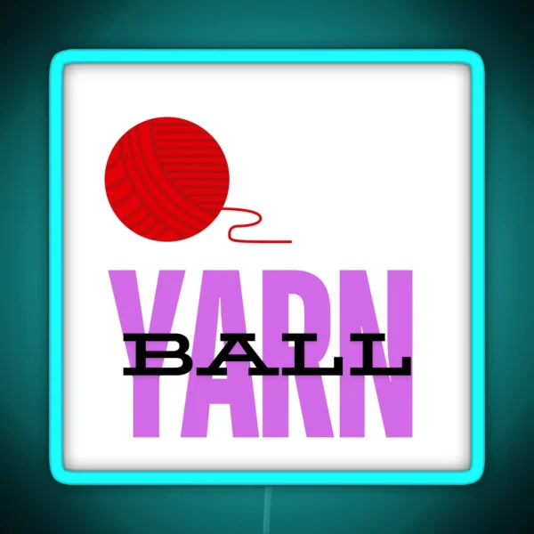 Red Yarn Ball RGB Neon Sign