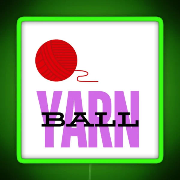 Red Yarn Ball RGB Neon Sign