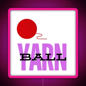 Red Yarn Ball RGB Neon Sign