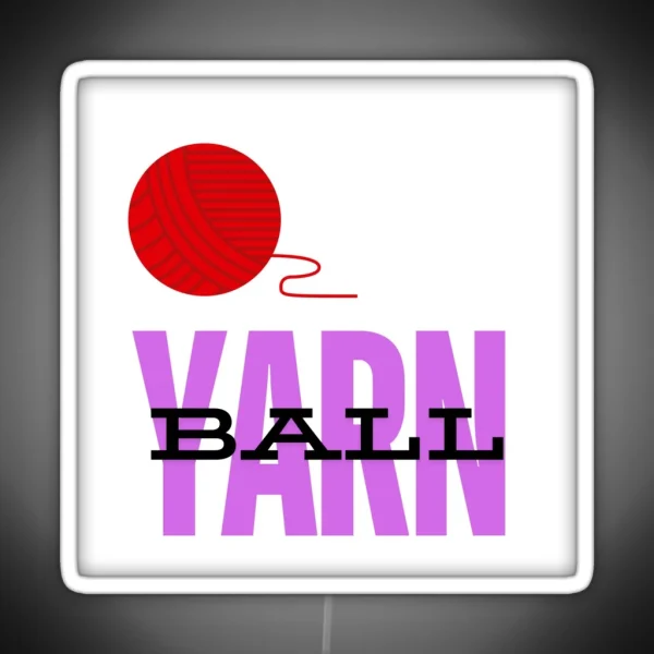 Red Yarn Ball RGB Neon Sign