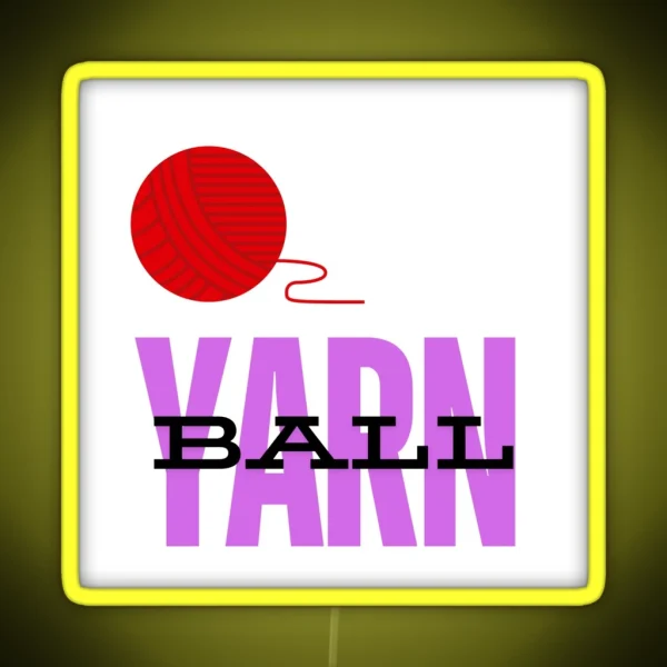 Red Yarn Ball RGB Neon Sign