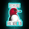 red-headed woodpecker rgb neon sign in blue