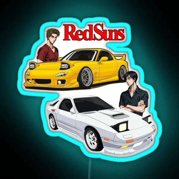 REDSUNS Takahashi Brothers Initial D RGB Neon Sign