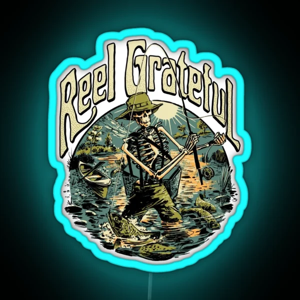 Reel Grateful Fly Fisherman RGB Neon Sign