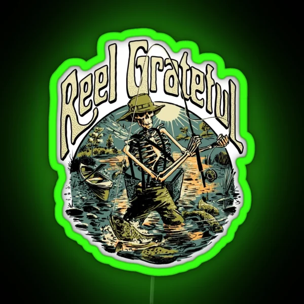 Reel Grateful Fly Fisherman RGB Neon Sign