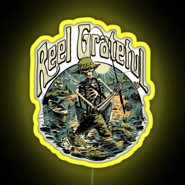 Reel Grateful Fly Fisherman RGB Neon Sign