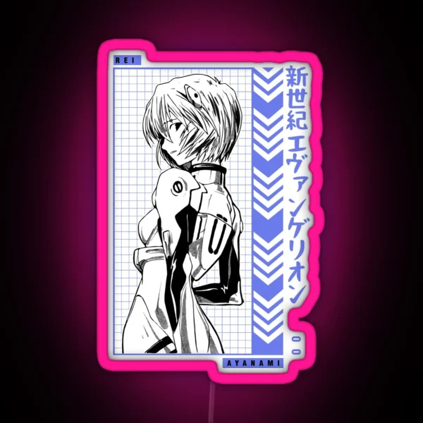 Rei Ayanami Anime RGB Neon Sign