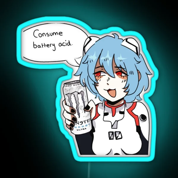 Rei Ayanami Loves Monster Ultra DDD RGB Neon Sign