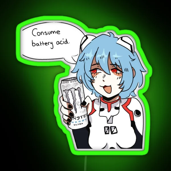 Rei Ayanami Loves Monster Ultra DDD RGB Neon Sign