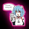 Rei Ayanami loves monster ultra ddd rgb neon pink sign