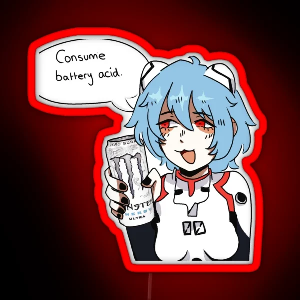 Rei Ayanami Loves Monster Ultra DDD RGB Neon Sign