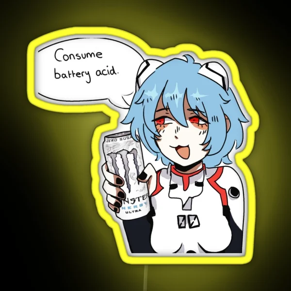 Rei Ayanami Loves Monster Ultra DDD RGB Neon Sign