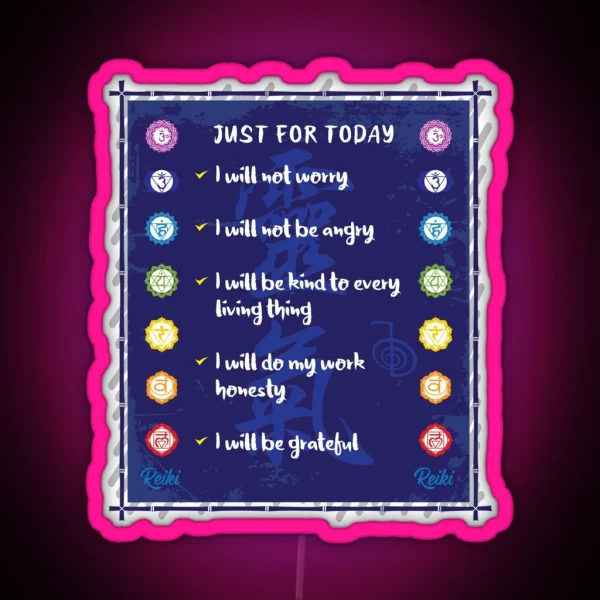 Reiki Principles RGB Neon Sign