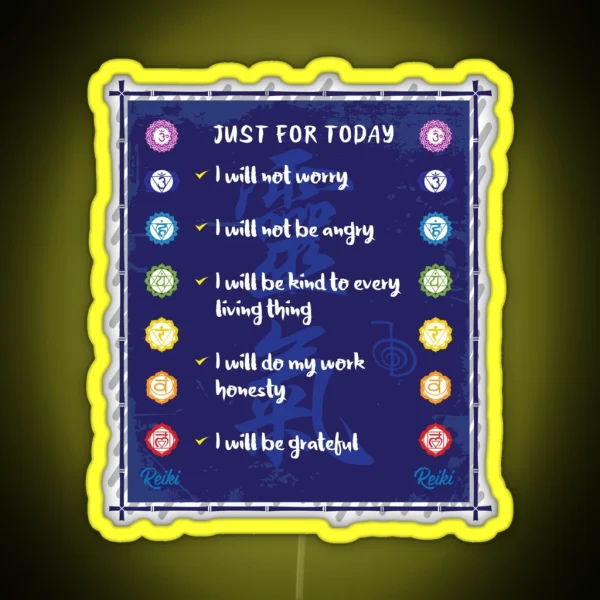 Reiki Principles RGB Neon Sign