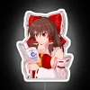 Reimu learning C programming with RGB neon sign meme.