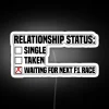 relationship status neon sign rgb white colors