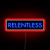 relentless rgb neon sign in red