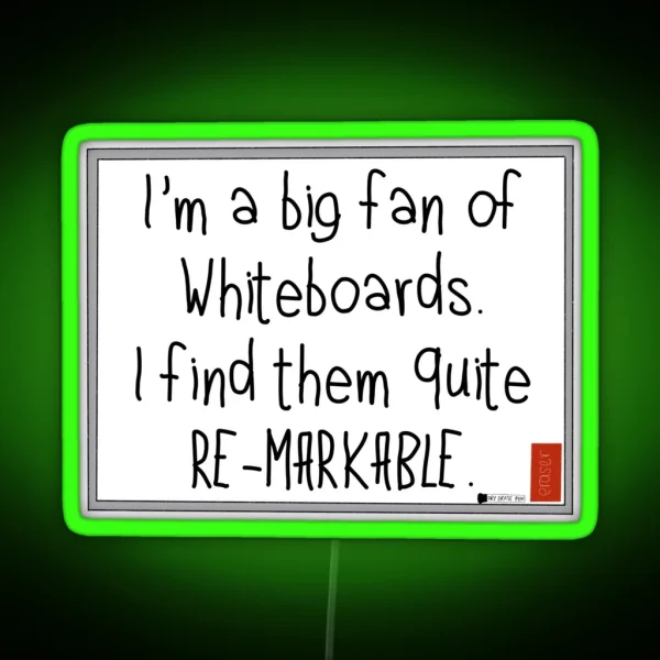 Remarkable Whiteboard Pun RGB Neon Sign