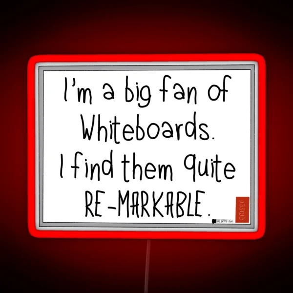 Remarkable Whiteboard Pun RGB Neon Sign