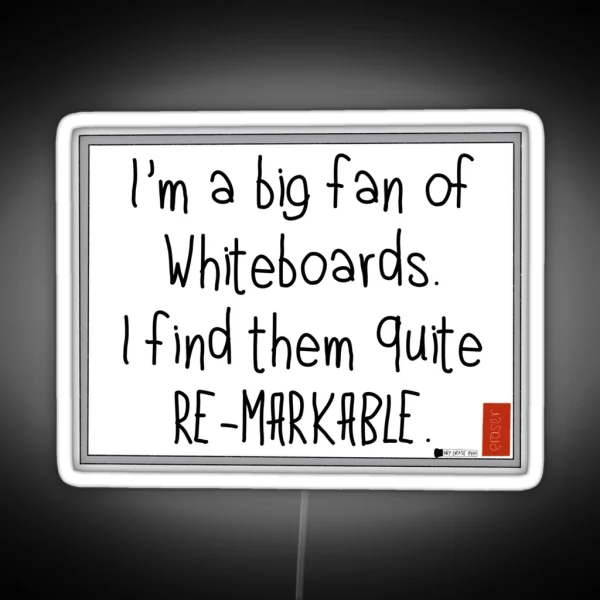 Remarkable Whiteboard Pun RGB Neon Sign
