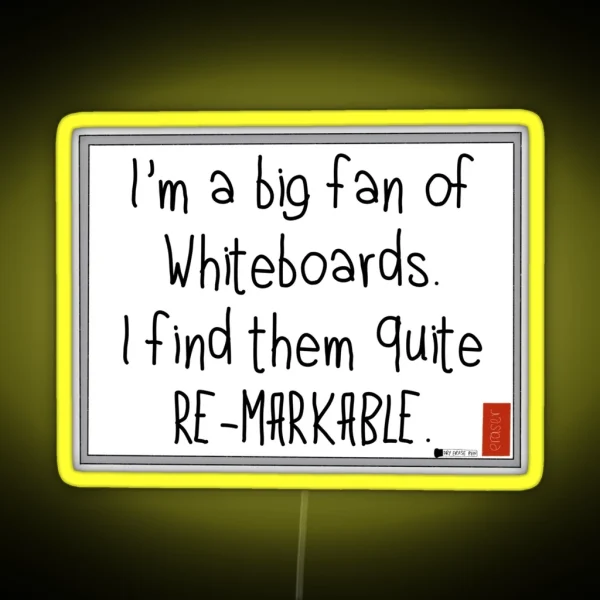 Remarkable Whiteboard Pun RGB Neon Sign