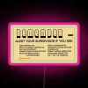 rgb neon sign reminding to alert your supervisor for portal led design in pink.