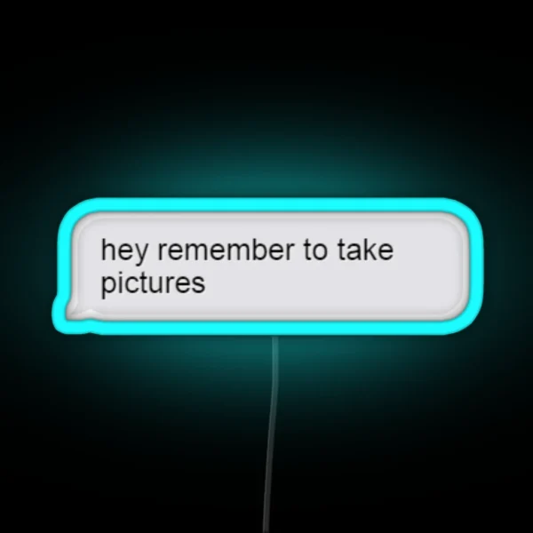 Remember To Take Pictures Imessage RGB Neon Sign