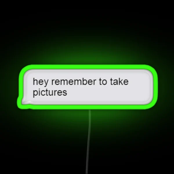 Remember To Take Pictures Imessage RGB Neon Sign