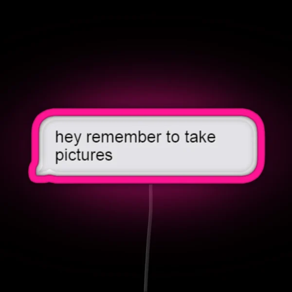 Remember To Take Pictures Imessage RGB Neon Sign