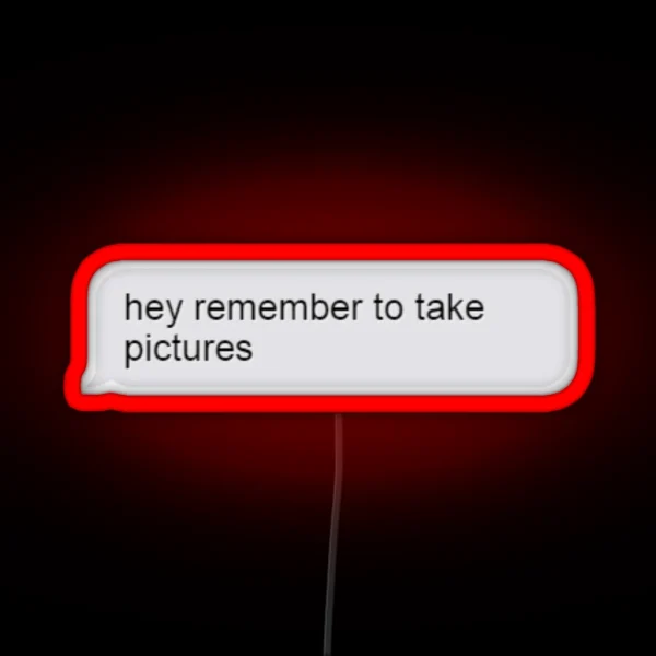 Remember To Take Pictures Imessage RGB Neon Sign
