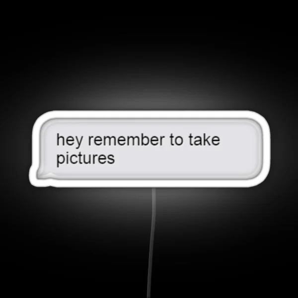 Remember To Take Pictures Imessage RGB Neon Sign