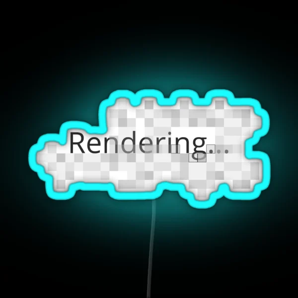 Rendering Process RGB Neon Sign
