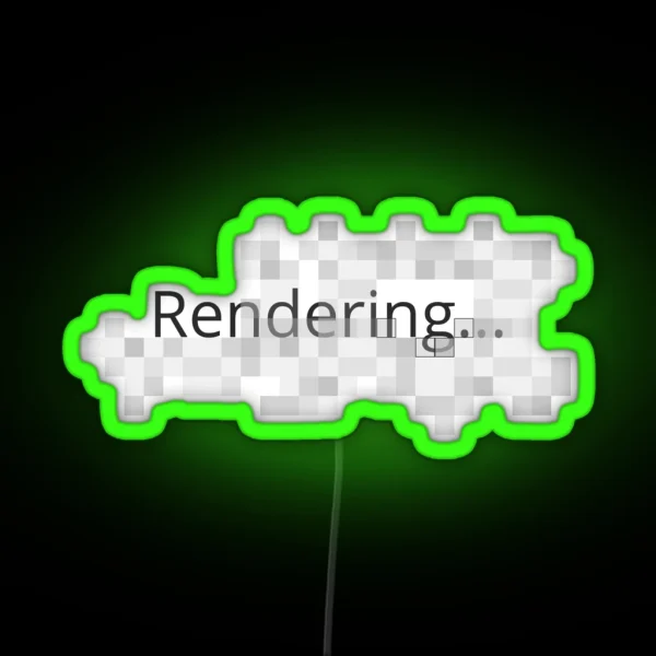 Rendering Process RGB Neon Sign