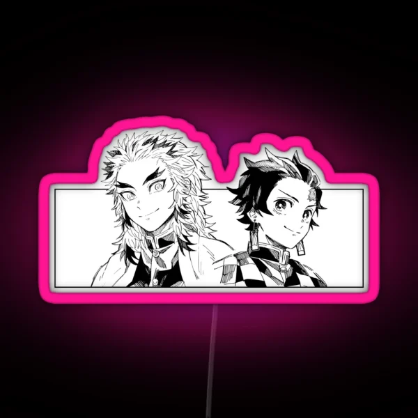 Rengoku And Tanjiro RGB Neon Sign