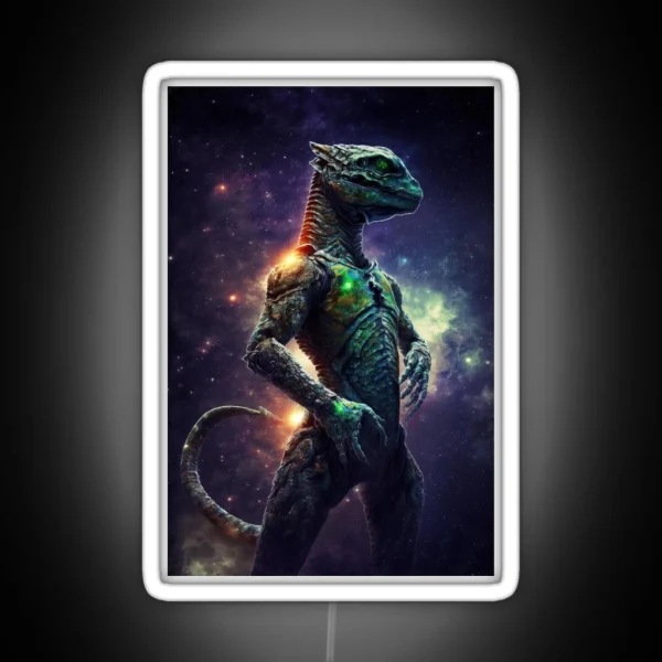 Reptilian Alien 3 Extraterrestrial Humanoid RGB Neon Sign
