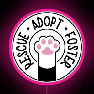 Rescue Adopt Foster Tuxedo RGB Neon Sign