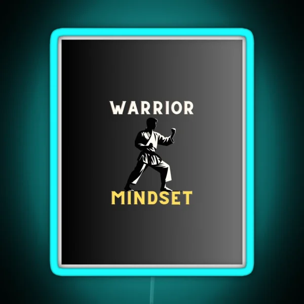 Resolute Spirit Warrior Mindset Emblem Black RGB Neon Sign