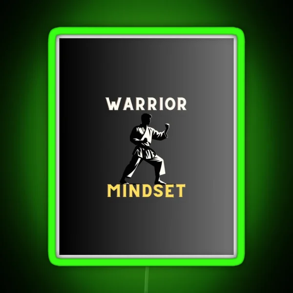 Resolute Spirit Warrior Mindset Emblem Black RGB Neon Sign