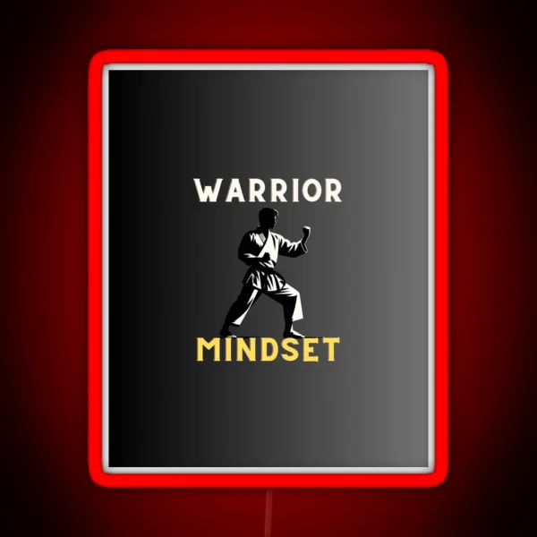 Resolute Spirit Warrior Mindset Emblem Black RGB Neon Sign