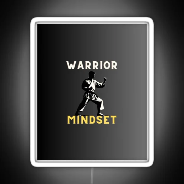 Resolute Spirit Warrior Mindset Emblem Black RGB Neon Sign