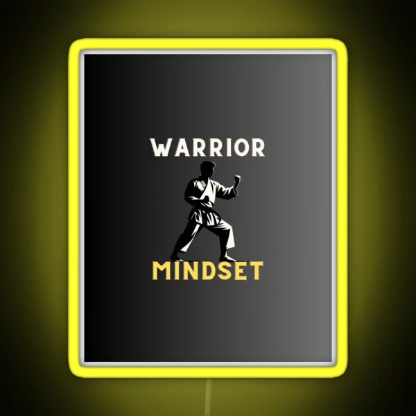 Resolute Spirit Warrior Mindset Emblem Black RGB Neon Sign