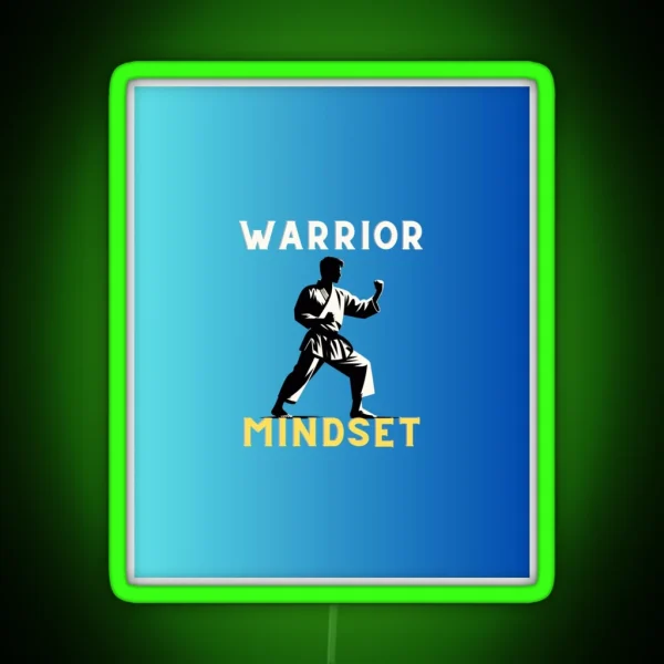 Resolute Spirit Warrior Mindset Emblem Blue RGB Neon Sign