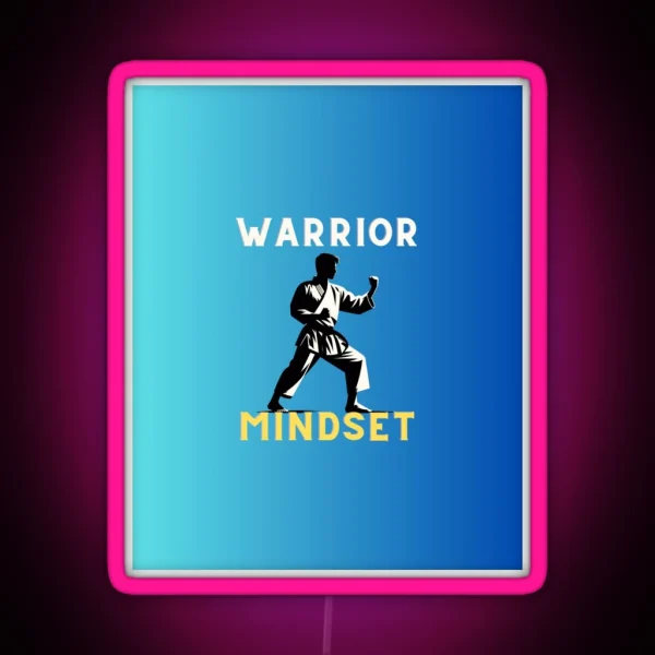 Resolute Spirit Warrior Mindset Emblem Blue RGB Neon Sign
