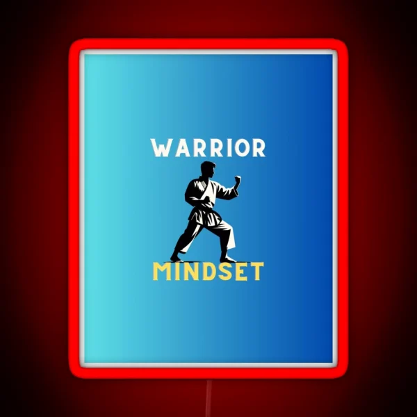 Resolute Spirit Warrior Mindset Emblem Blue RGB Neon Sign