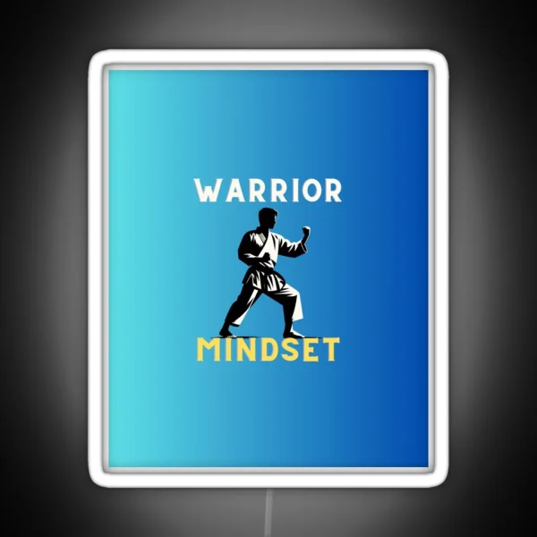 Resolute Spirit Warrior Mindset Emblem Blue RGB Neon Sign