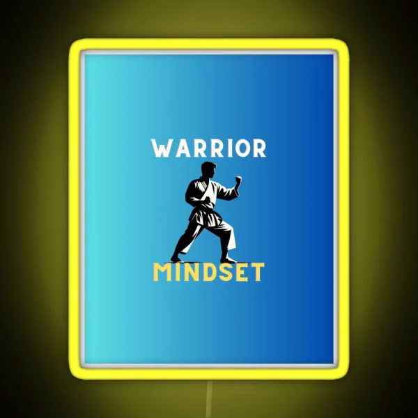 Resolute Spirit Warrior Mindset Emblem Blue RGB Neon Sign